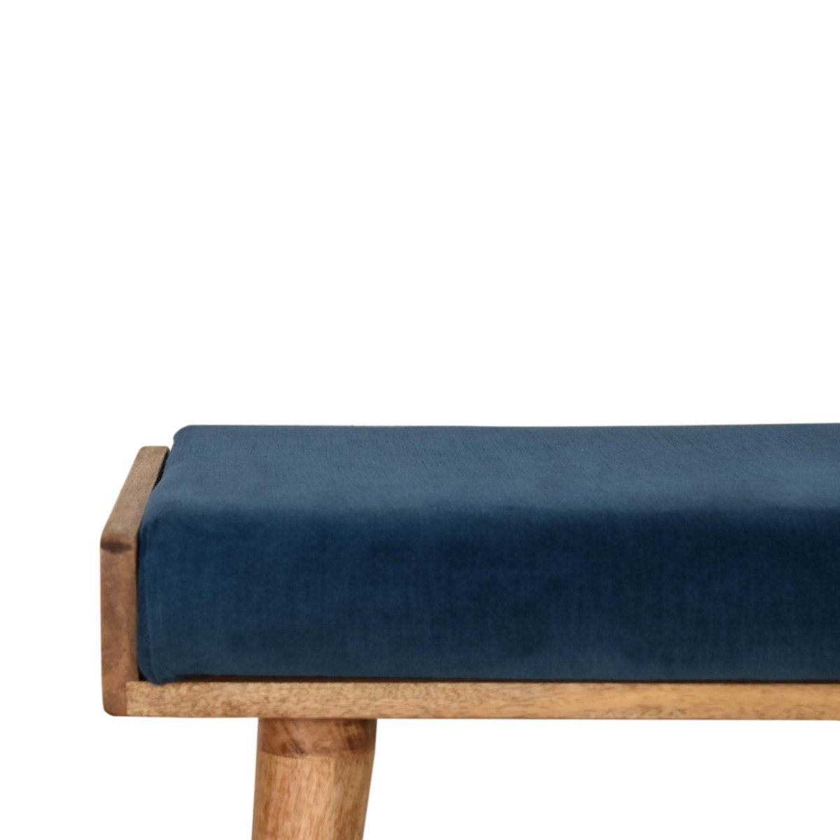 Teal Velvet Tray Style Footstool | Cotton Velvet