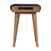 Teal Velvet Tray Style Footstool | Cotton Velvet
