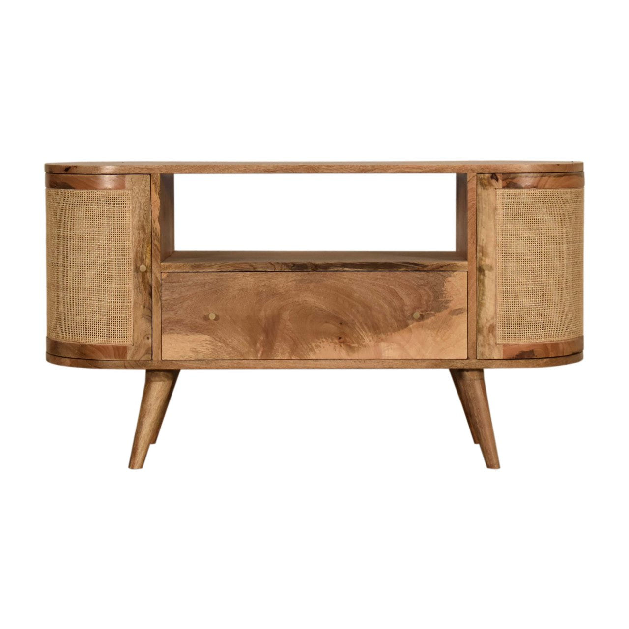 Close-knit Sofia TV Media Unit | Oak-Ish Solid Mango Wood