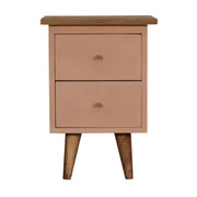 Blush Pink Hand Painted Bedside Table | Hand-Painted Solid Mango Wood