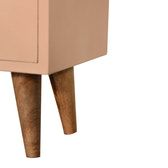 Blush Pink Hand Painted Bedside Table | Hand-Painted Solid Mango Wood