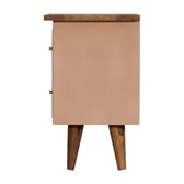 Blush Pink Hand Painted Bedside Table | Hand-Painted Solid Mango Wood