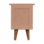 Blush Pink Hand Painted Bedside Table | Hand-Painted Solid Mango Wood