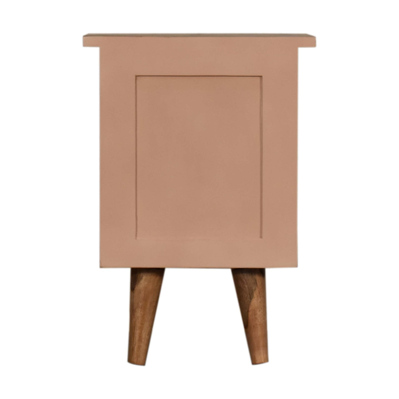 Blush Pink Hand Painted Bedside Table | Hand-Painted Solid Mango Wood