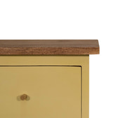 Yellow Hand Painted Bedside Table | Hand-Painted Mango Wood