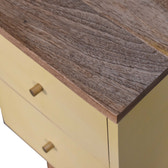 Yellow Hand Painted Bedside Table | Hand-Painted Mango Wood