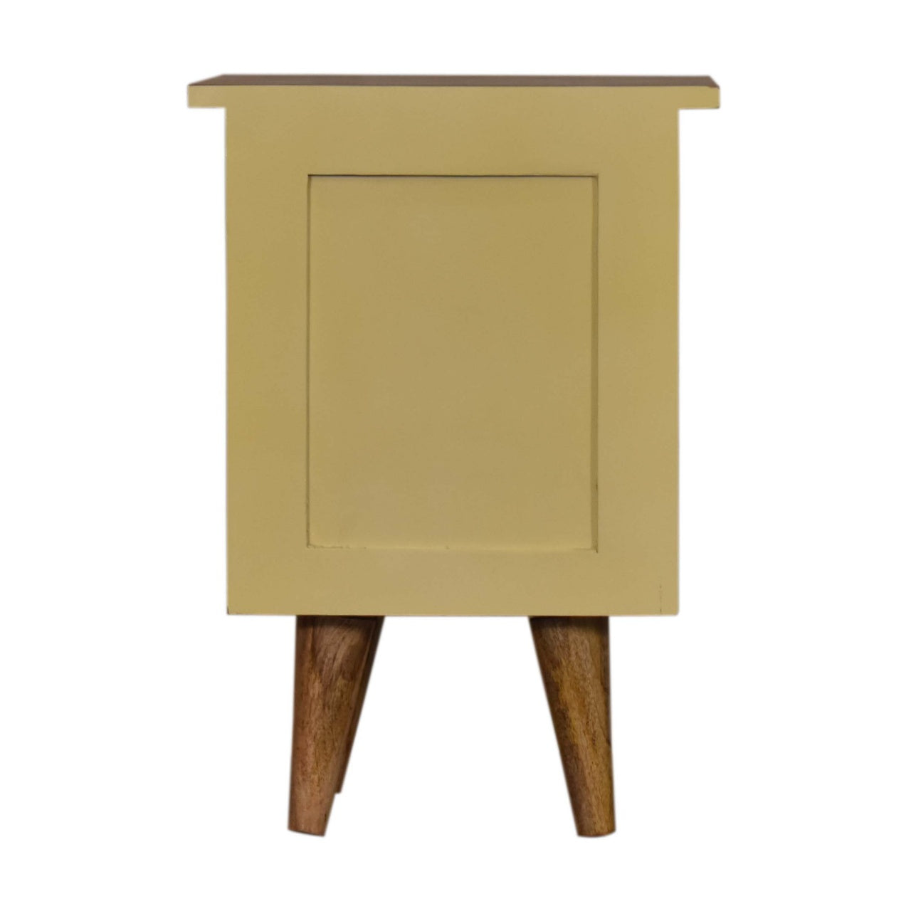Yellow Hand Painted Bedside Table | Hand-Painted Mango Wood