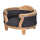 Carved Battleship Tweed Pet Bed | Hand-Carved