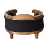 Carved Battleship Tweed Pet Bed | Hand-Carved