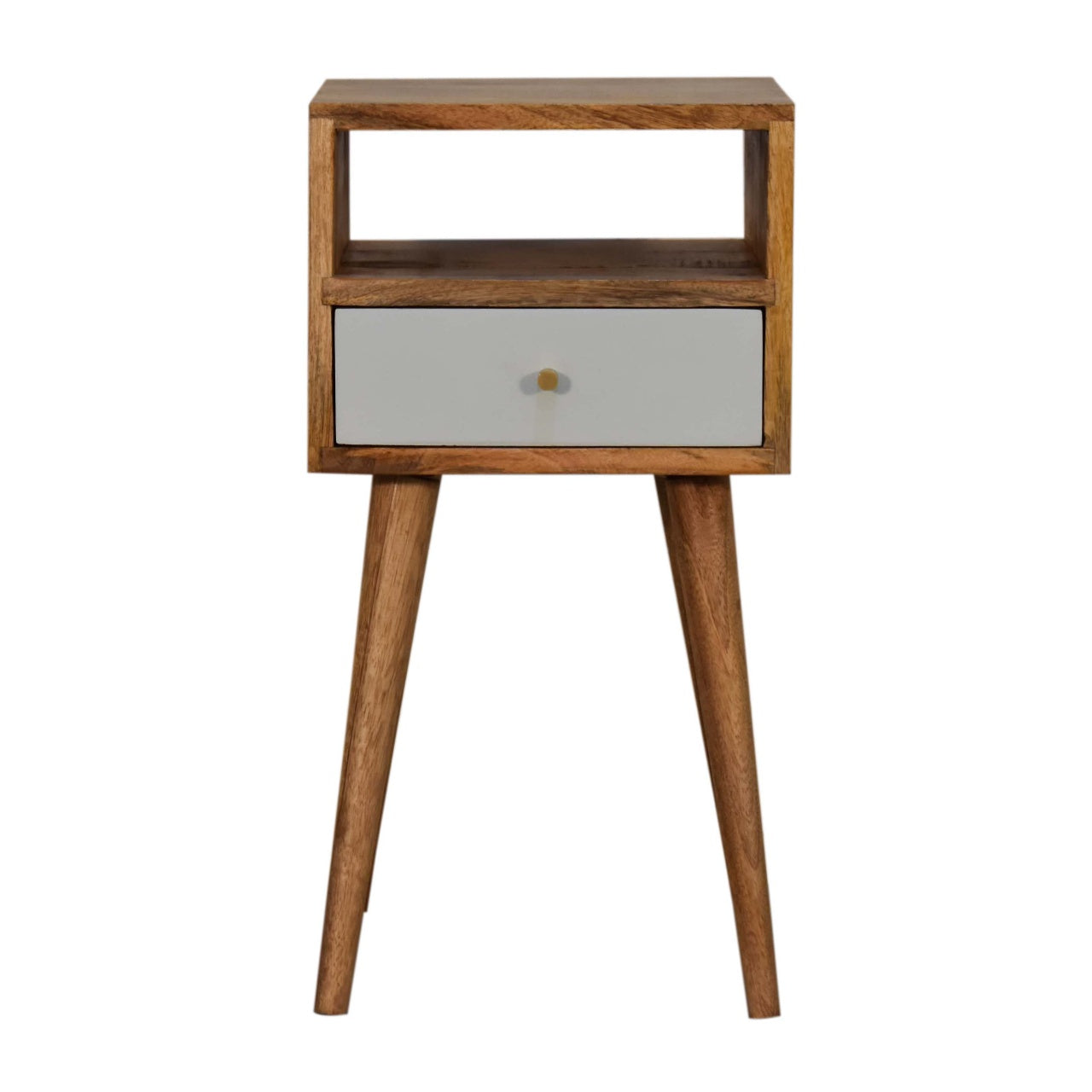 Mini Sky Blue Hand Painted Bedside Table | Oak-Ish Mango Wood