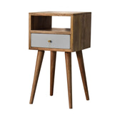 Mini Sky Blue Hand Painted Bedside Table | Oak-Ish Mango Wood