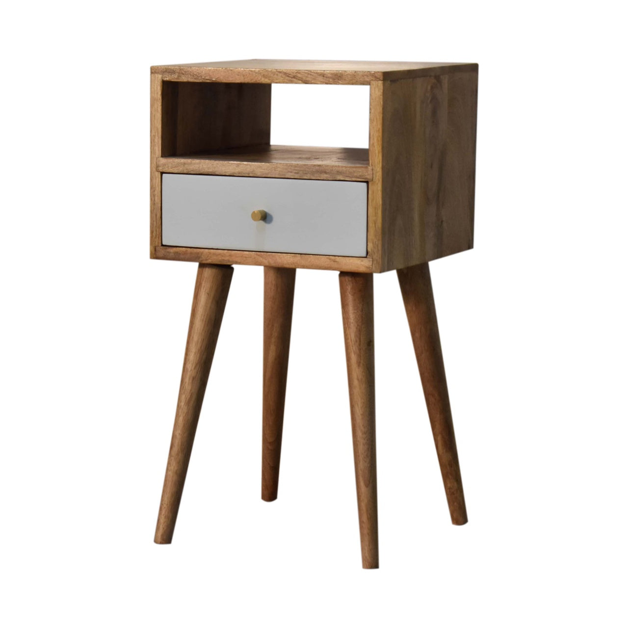 Mini Sky Blue Hand Painted Bedside Table | Oak-Ish Mango Wood
