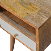Mini Sky Blue Hand Painted Bedside Table | Oak-Ish Mango Wood