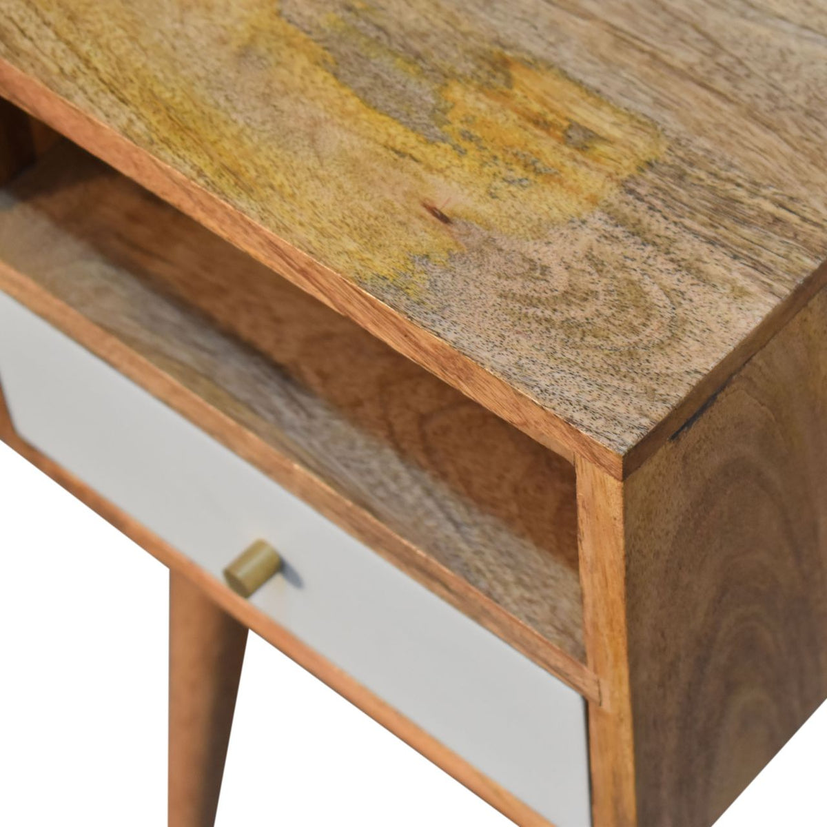 Mini Sky Blue Hand Painted Bedside Table | Oak-Ish Mango Wood