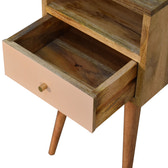 Mini Blush Hand Painted Bedside Table | Oak-Ish Solid Mango Wood