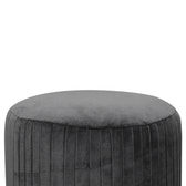Grey Velvet Pleated Footstool | Cotton Velvet