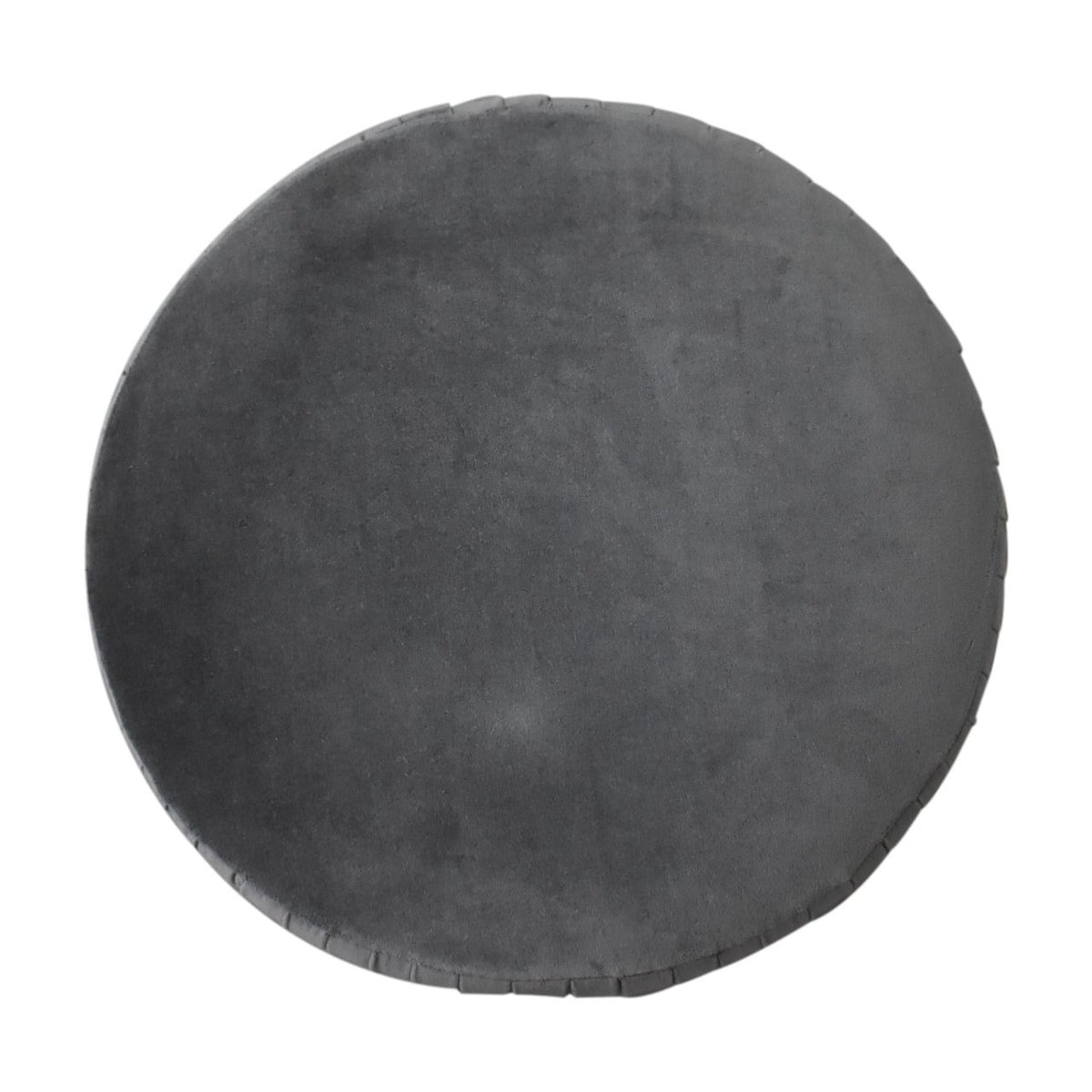 Grey Velvet Pleated Footstool | Cotton Velvet