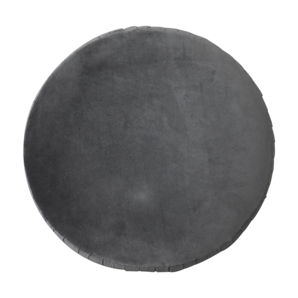 Grey Velvet Pleated Footstool | Cotton Velvet