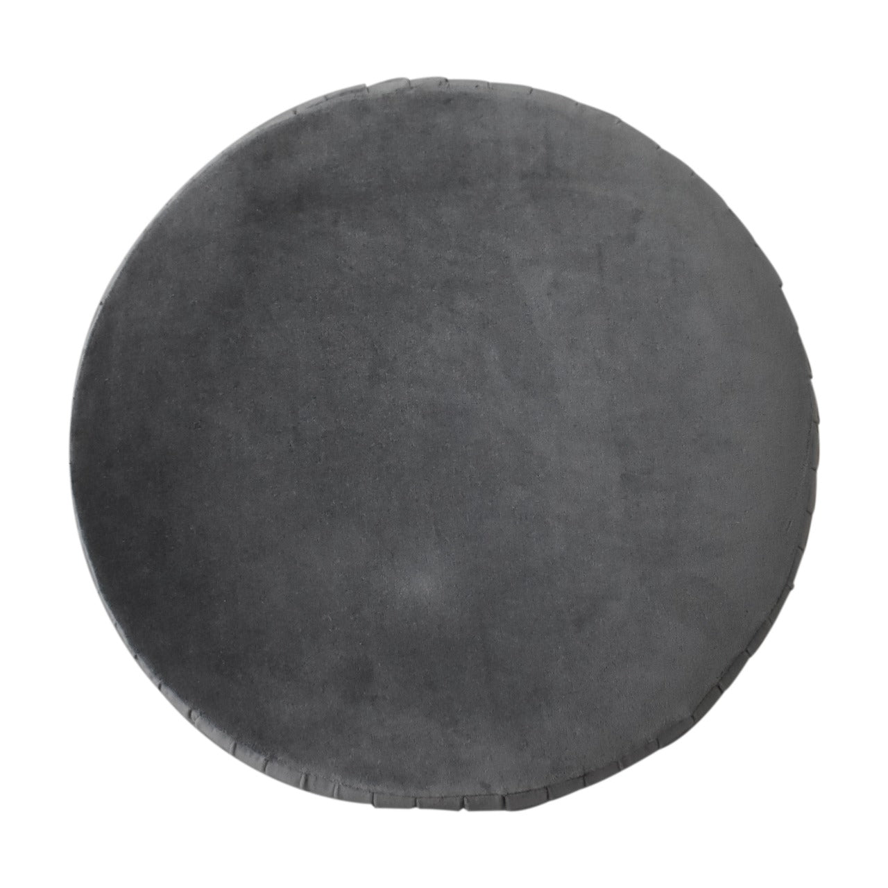 Grey Velvet Pleated Footstool | Cotton Velvet