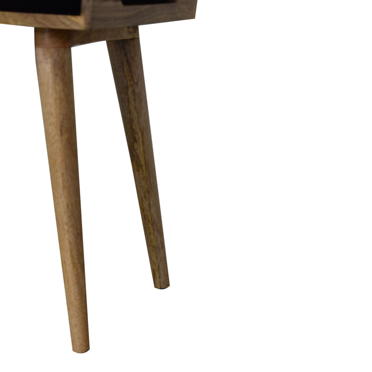 Black Velvet Tray Style Footstool | Cotton Velvet