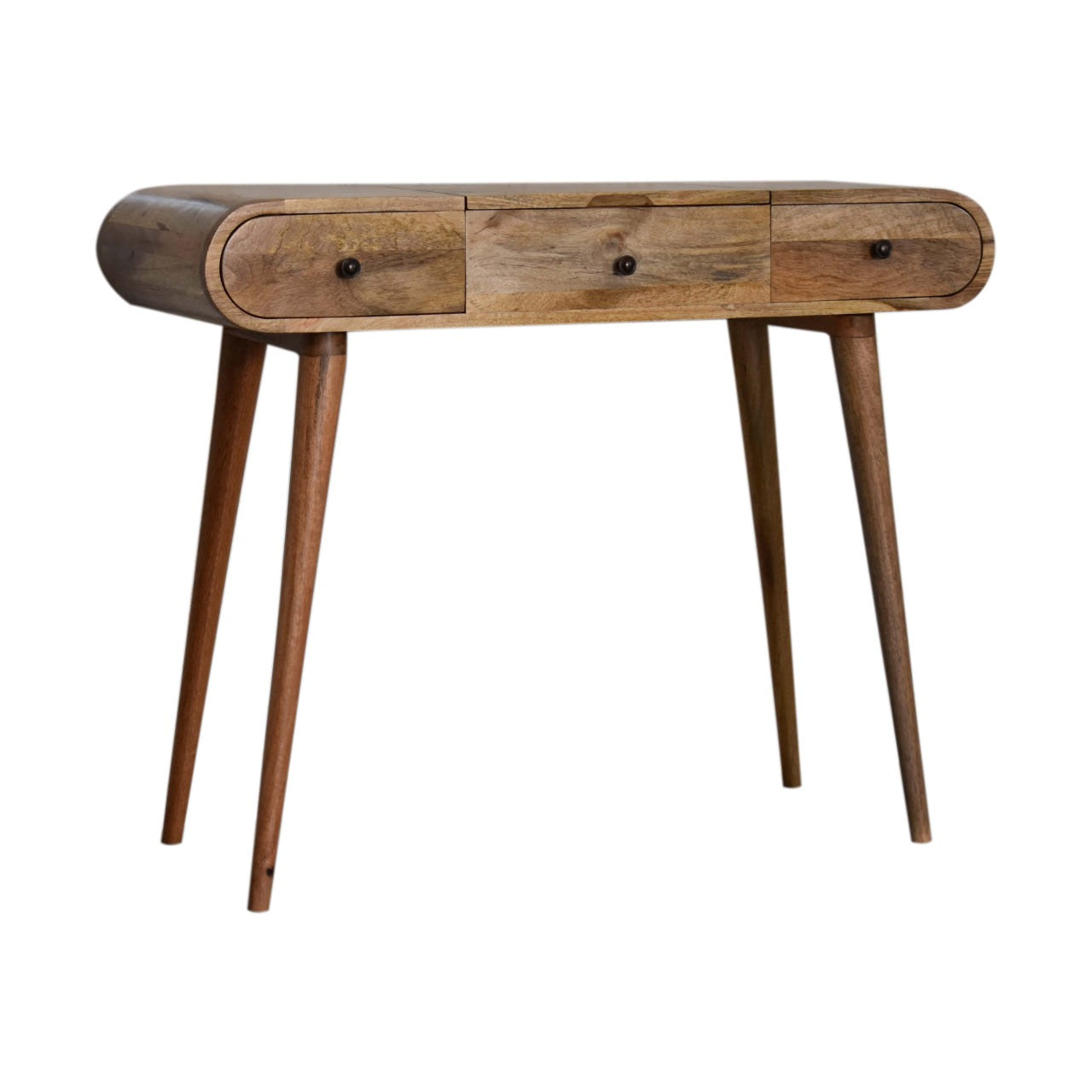 Oak-ish Round Writing Desk