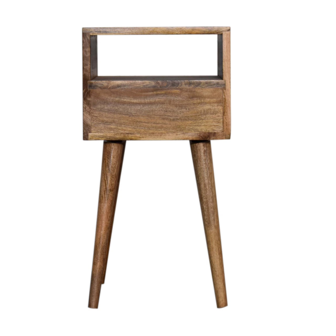 Mini Navy Blue Hand Painted Bedside Table | Open Shelf