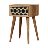 Mini Bone Inlay Bedside Table | Oak-Ish Solid Mango Wood