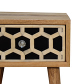 Mini Bone Inlay Bedside Table | Oak-Ish Solid Mango Wood