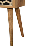 Mini Bone Inlay Bedside Table | Oak-Ish Solid Mango Wood