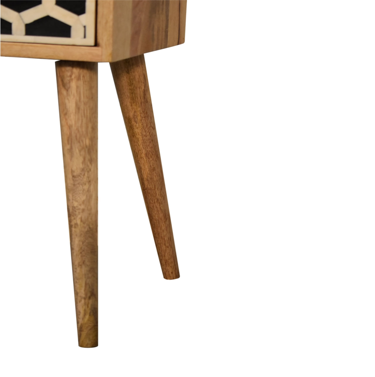 Mini Bone Inlay Bedside Table | Oak-Ish Solid Mango Wood