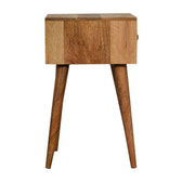 Mini Bone Inlay Bedside Table | Oak-Ish Solid Mango Wood