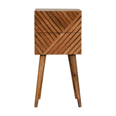 Mini Lillie Bedside Table | Oak Solid Mango Wood Hand-Carved