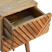 Mini Lillie Bedside Table | Oak Solid Mango Wood Hand-Carved