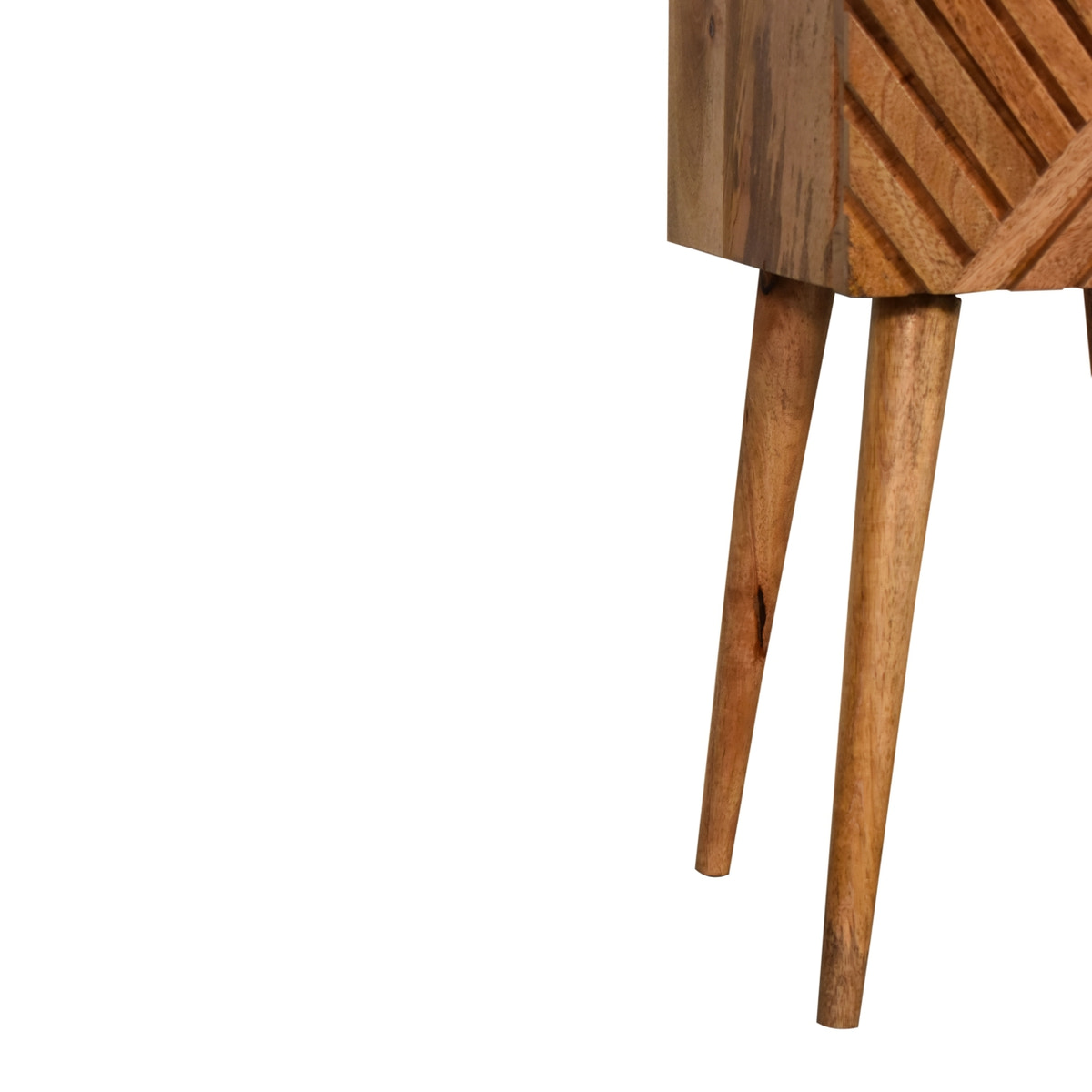 Mini Lillie Bedside Table | Oak Solid Mango Wood Hand-Carved