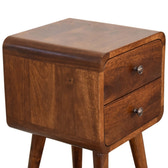 Mini Chestnut Curved Bedside Table