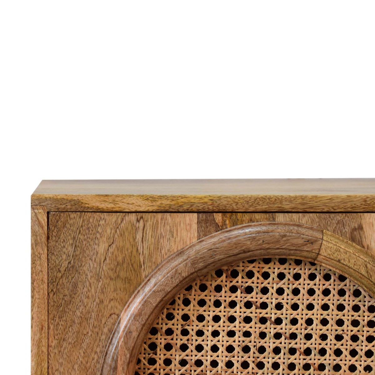 Larissa Door Bedside Table | Oak Rattan