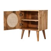 Larissa Door Bedside Table | Oak Rattan