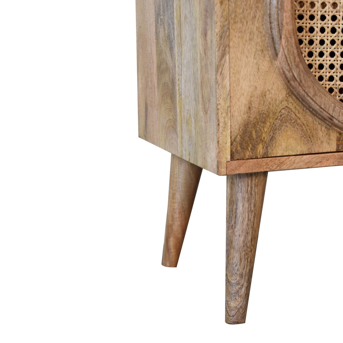 Larissa Door Bedside Table | Oak Rattan