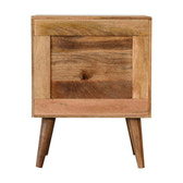 Larissa Door Bedside Table | Oak Rattan