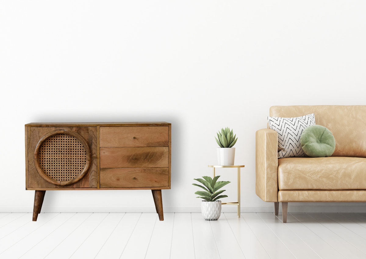 Larissa Sideboard Chest of Drawers | Oak-Ish Solid Mango Wood