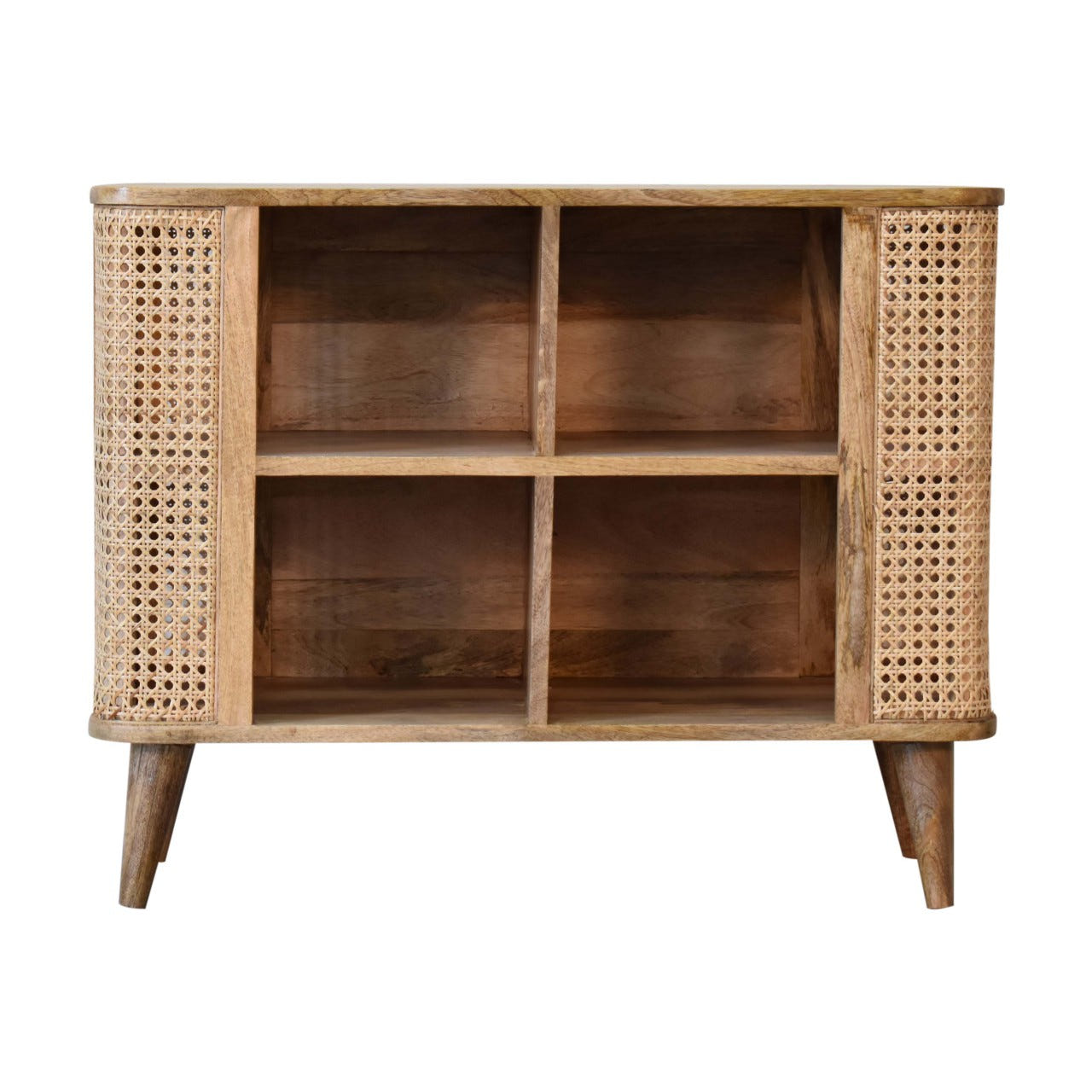Larissa Open Double Chest of Drawers | Oak Rattan