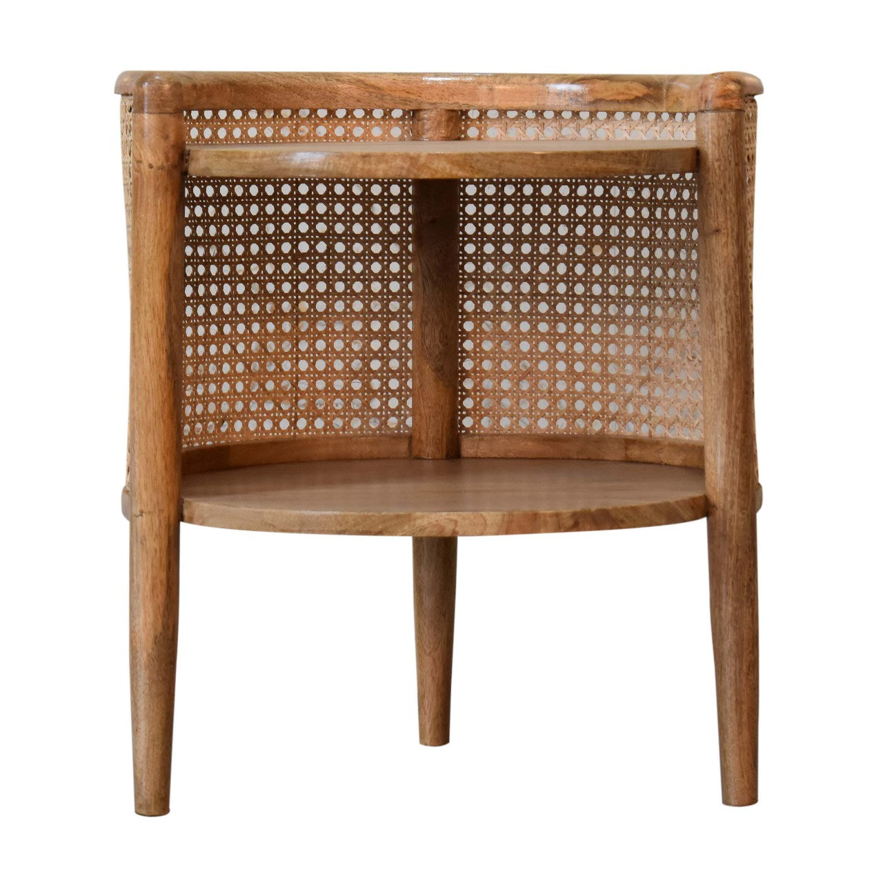 Larissa Round Bedside Table | Oak Solid Mango Wood