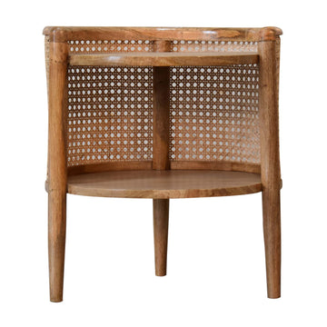 Larissa Round Bedside Table | Oak Solid Mango Wood