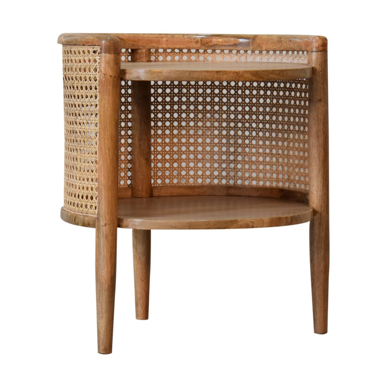 Larissa Round Bedside Table | Oak Solid Mango Wood