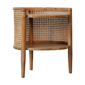 Larissa Round Bedside Table | Oak Solid Mango Wood