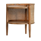 Larissa Round Bedside Table | Oak Solid Mango Wood