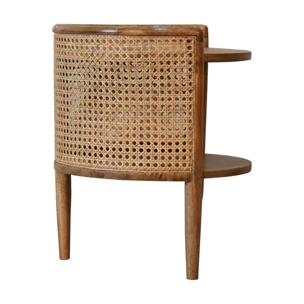 Larissa Round Bedside Table | Oak Solid Mango Wood