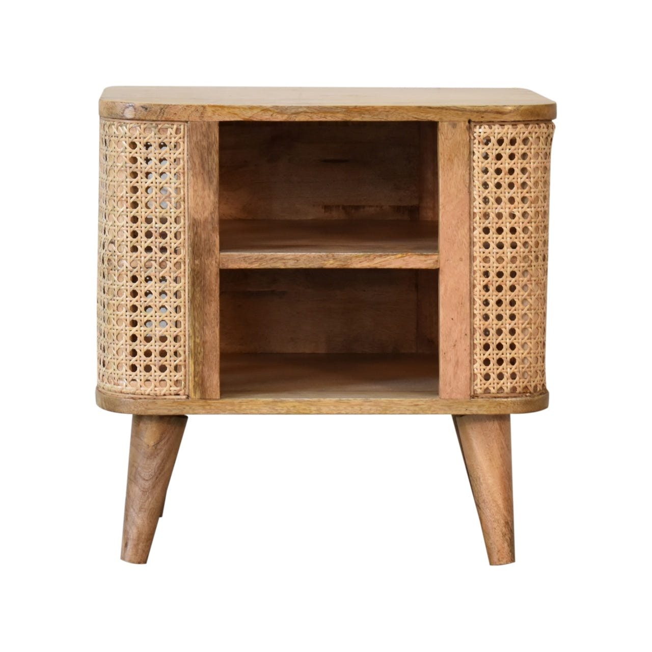 Larissa Open Bedside Table | Oak-Ish Rattan