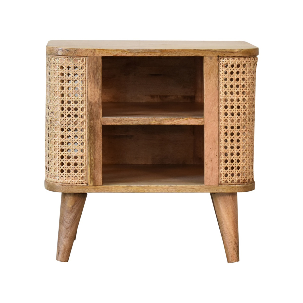 Larissa Open Bedside Table | Oak-Ish Rattan