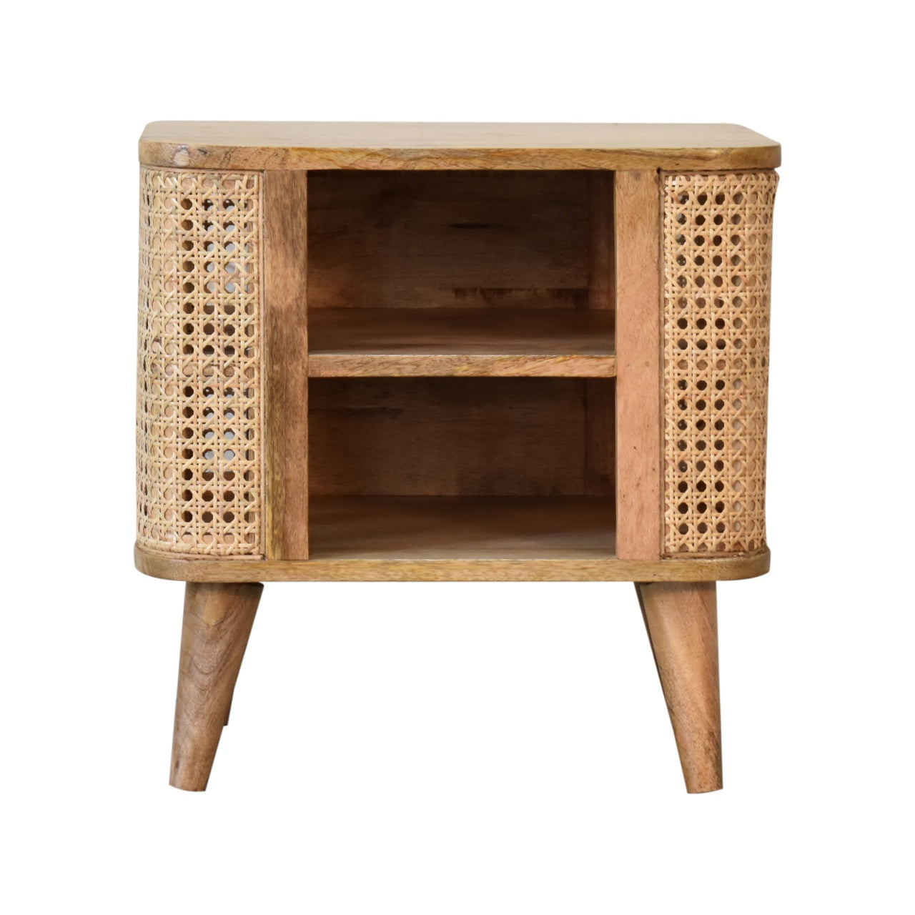 Larissa Open Bedside Table | Oak-Ish Rattan
